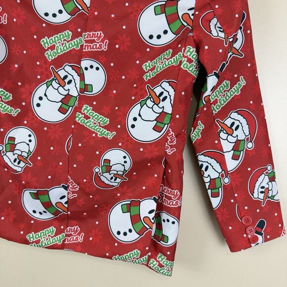 Suitmeister Boys’ M Christmas Blazer – Fun Holiday Party Jacket, Snowman Print - Picture 7 of 13